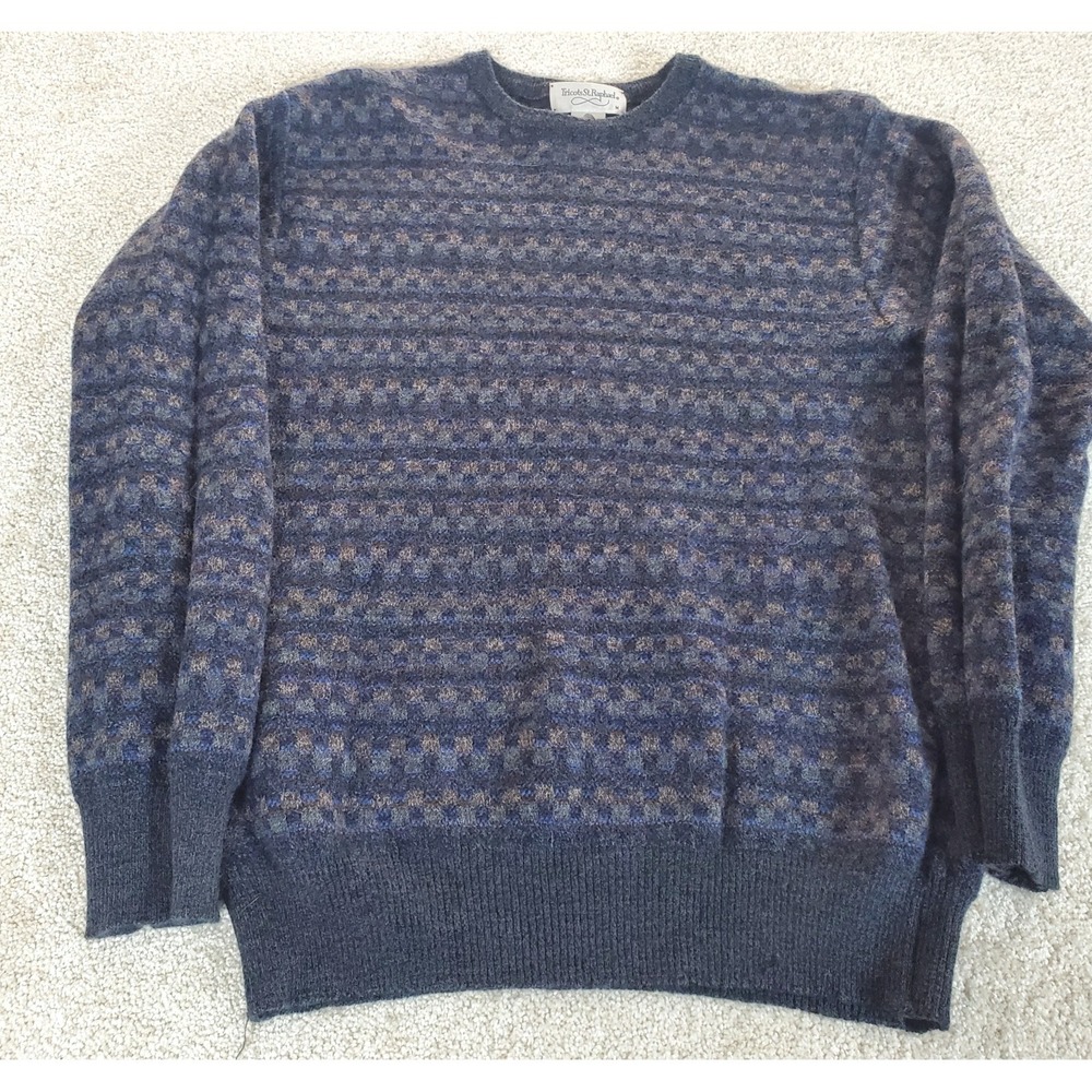 VTG Tricots St. Raphael Pullover Sweater Size M 100% Wool Merino CK MEASUREMENTS